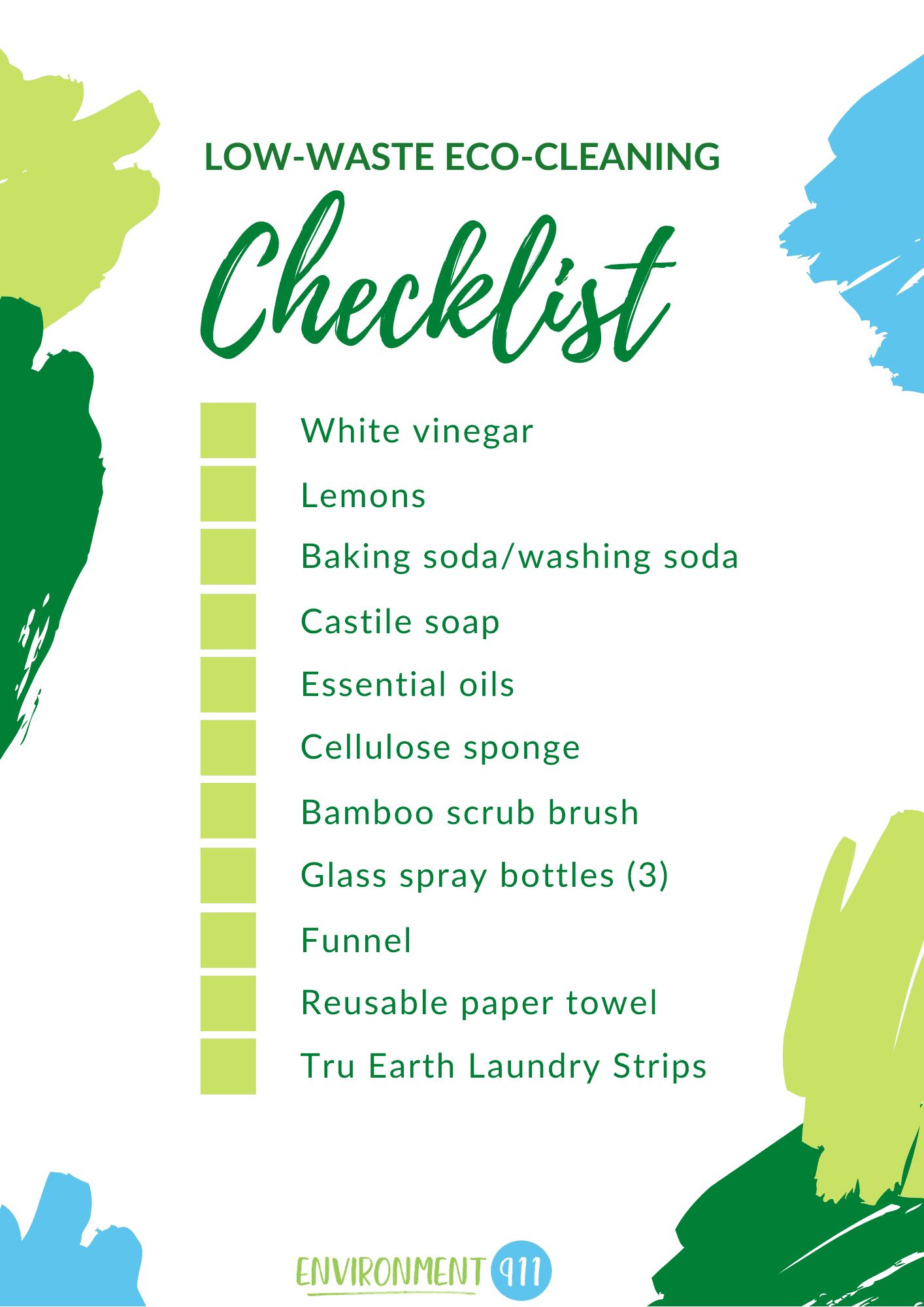 low-waste eco-cleanng checklist