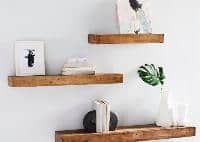 reclaimed wood shelves
