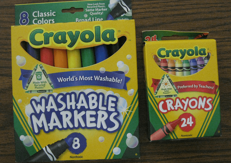 Crayola "Green" markers and crayons
